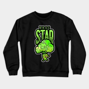 ROCKSTAR Funny Broccoli Pun Playing Guitar Crewneck Sweatshirt